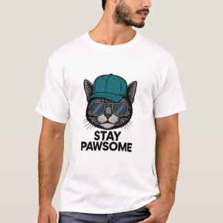 Camiseta Stay Pawsome – Cat Edition