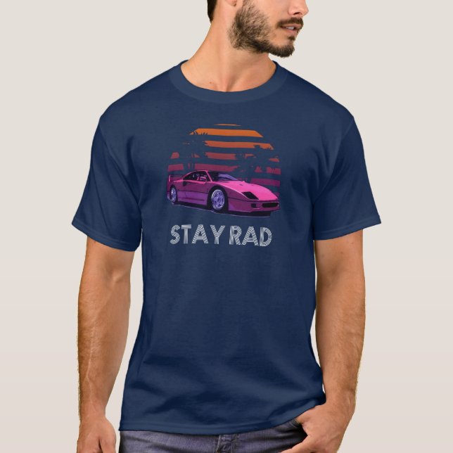 Camiseta "Stay Rad" 80's Retrowave (Anverso)