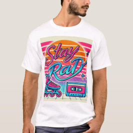 Camiseta Stay Rad Retro Roller Skate y Cassette