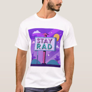 Camiseta "Stay Rad" Vaporwave Sunset Scene
