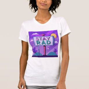 Camiseta "Stay Rad" Vaporwave Sunset Scene