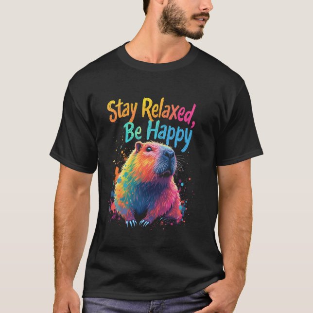 Camiseta Stay Relaxed, Be Happy relaxation motif (Anverso)