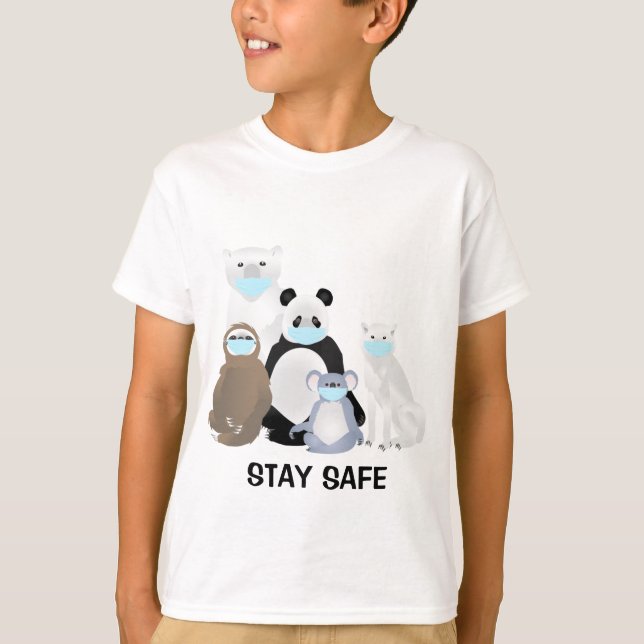 Camiseta "Stay Safe Slote", "Polar Bear", "Koala", "Wolf",  (Anverso)