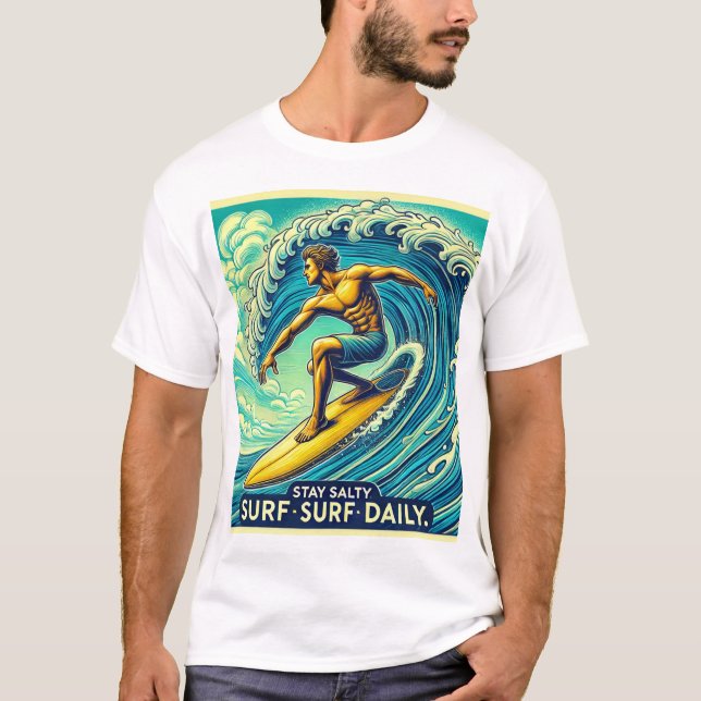 Camiseta Stay Salty, Surf Daily - Surfer T-Shirt (Anverso)