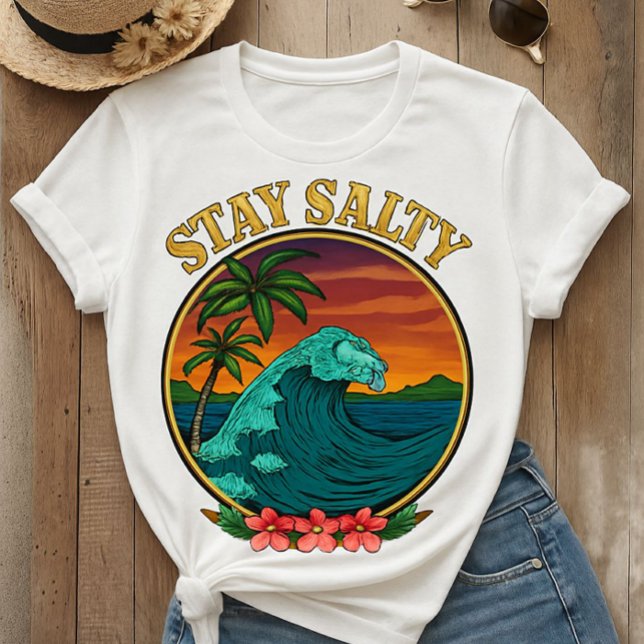 Camiseta STAY SALTY T shirt Ocean Waves (Subido por el creador)
