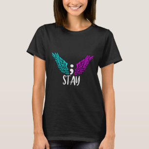 Camiseta Stay Semicolon Suicida Sensibilización sobre Salud