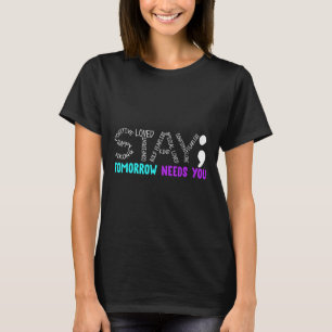 Camiseta Stay Semicolon Suicide Prevención Conciencia Menta