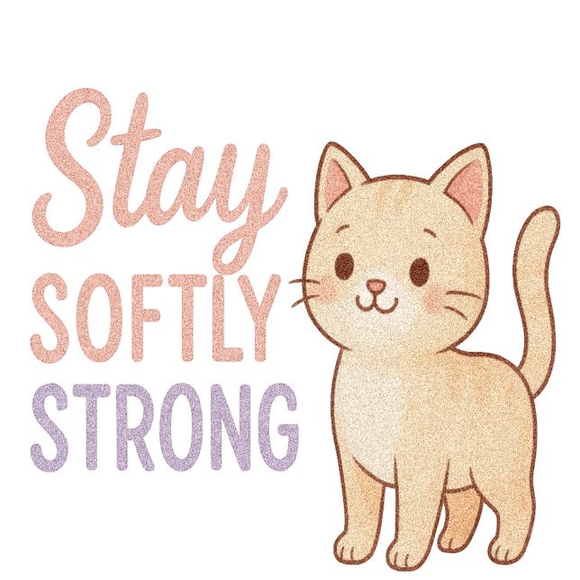 Camiseta Stay Softly Strong Pastel Cat T-Shirt for Girls (Subido por el creador)