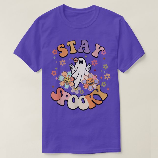 Camiseta Stay Spooky Cute Floral Ghost Halloween (Diseño del anverso)