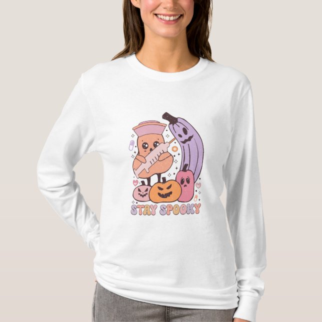 Camiseta Stay Spooky Nurse Halloween Long Sleeve (Anverso)