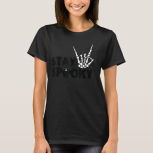 Camiseta Stay Spooky Skeleton Hand Guay Skeleton Spiderweb