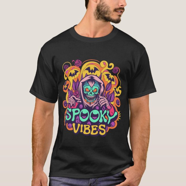 Camiseta Stay Spooky Vibes - Groovy Ghost (Anverso)