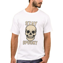 Stay Spooky Vintage Skull T-Shirt, Tattoo Style 