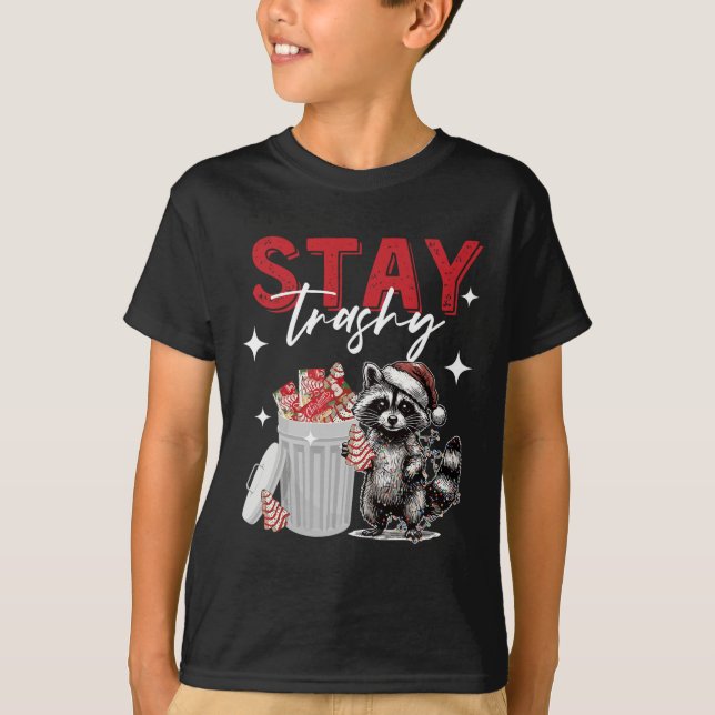 Camiseta Stay Trashy Navidades Raccoon Xmas Trash Panda Rac (Anverso)