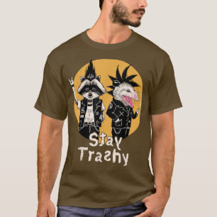 Camiseta Stay Trashy Raccoon Opossum Retro 