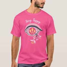 Camiseta Stay Trippy Ojo Psicodelic Floral Rosa
