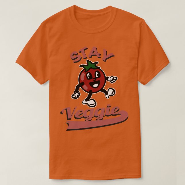 Camiseta Stay Veggie Tomate retro todoterreno (Diseño del anverso)