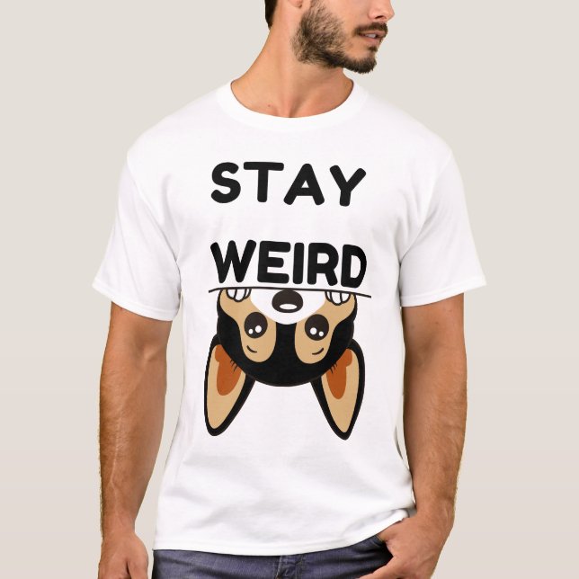 Camiseta Stay Weird Funny Boston Terrier Cartoon Dog  (Anverso)