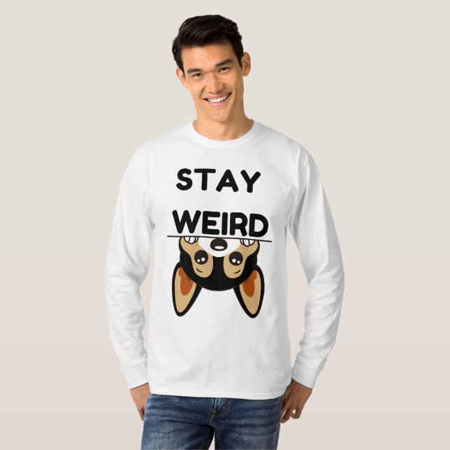 Camiseta Stay Weird Funny Boston Terrier Cartoon Dog  (Anverso completo)