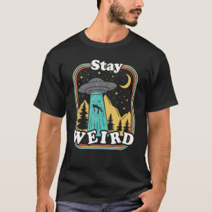 Camiseta Stay Weird Ufo Abducción 70s Retro Alien 80s 1