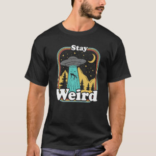 Camiseta Stay Weird Ufo Abducción 70s Retro Alien 80s 1