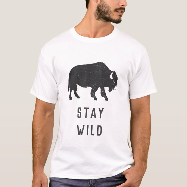 Camiseta Stay Wild Buffalo Silhouette (Anverso)