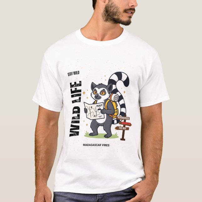 Camiseta Stay Wild Lemur Life - Madagascar Vibes Cute lemur (Anverso)
