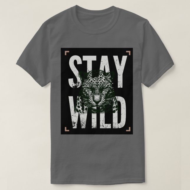 Camiseta Stay Wild Leopard Face T-Shirt Design (Diseño del anverso)