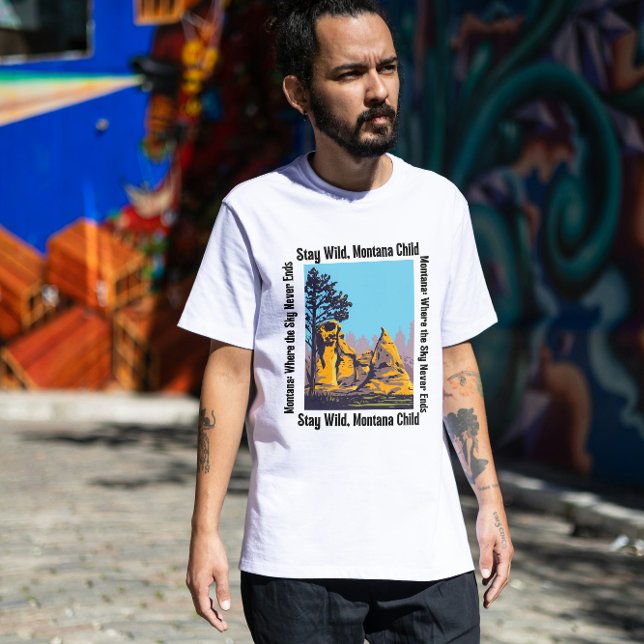 Camiseta Stay Wild, Montana Child | Rustic Western Nature  (Subido por el creador)