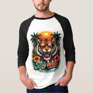 Camiseta Stay Wild Tiger Sunset – Jungla Tropical 