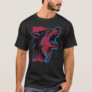 Camiseta Stay Wild Wolf – Lobo Neon Cyberpunk y Ca