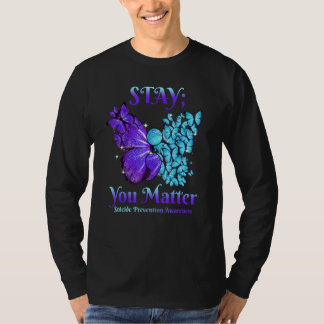 Camiseta Stay You Matter Butterfly Semicolon Suicide Awaren