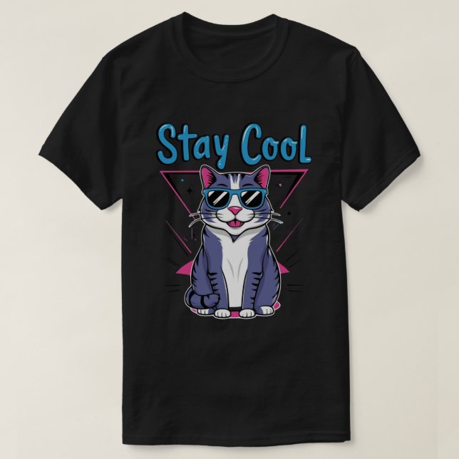 Camiseta StayCoolCatTshirtDesign-CoolCatTeeGraphicforCasual (Diseño del anverso)