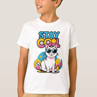Camiseta StayCoolCatTshirtDesign-CoolCatTeeGraphicforCasual