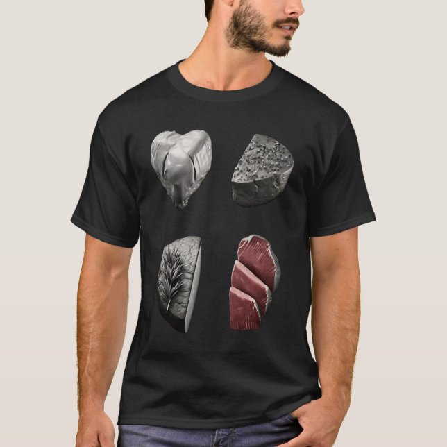 Camiseta Steak  Grilling Father Grayscale Griller Steak (Anverso)