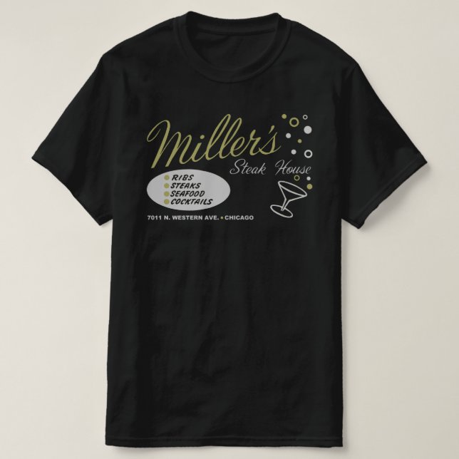 Camiseta Steak House de Miller, Chicago, Illinois (Diseño del anverso)