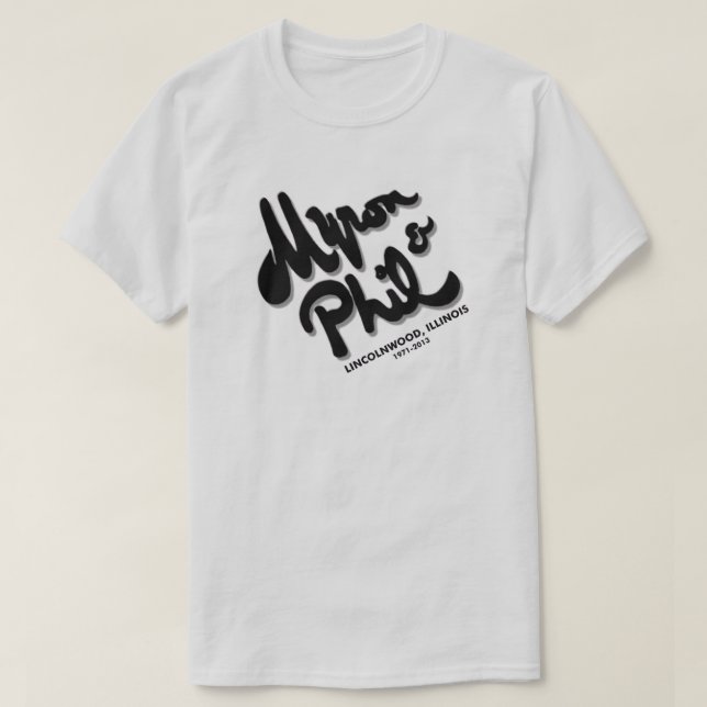 Camiseta Steak House de Myron y Phil, DarioNwood, IL (Diseño del anverso)