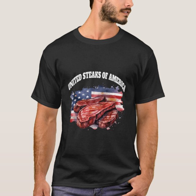 Camiseta Steak United Steaks Of America Funny Patriot Bbq U (Anverso)