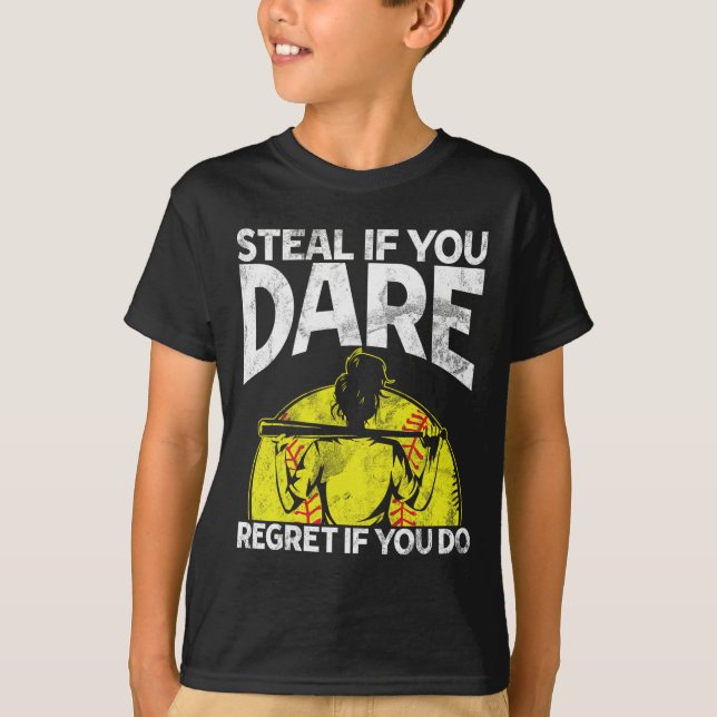 Camiseta Steal If You Dare Softll Catcher Game Day Vibes So (Anverso)