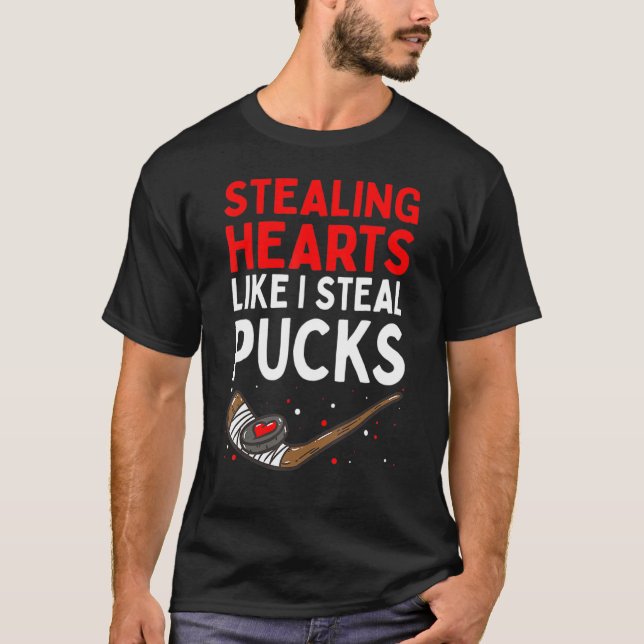 Camiseta Stealing Heart Like I Steal Pucks Valentines Day H (Anverso)