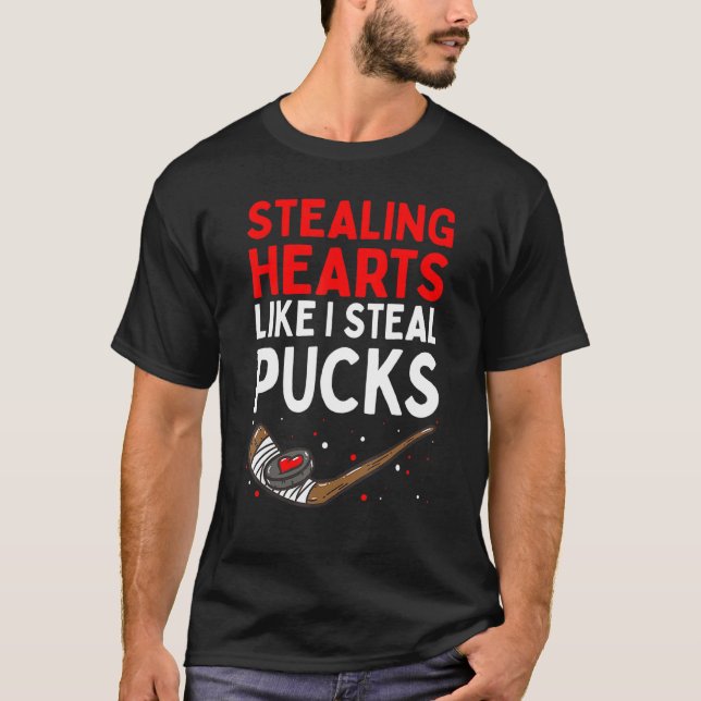 Camiseta Stealing Heart Like I Steal Pucks Valentines Day H (Anverso)