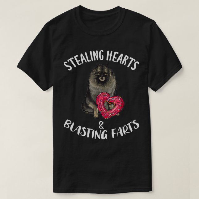 Camiseta Stealing Hearts Blasting Farts Keeshond Valentines (Diseño del anverso)