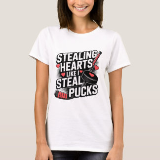 Camiseta Stealing Hearts Like I Steal Pucks Valentine's Day