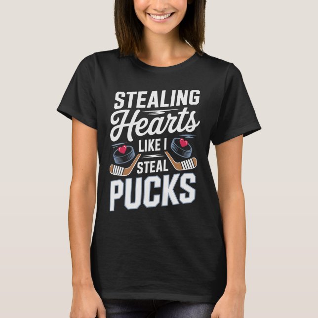 Camiseta Stealing Hearts Like I Steal Pucks Valentines Hock (Anverso)