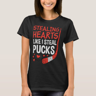 Camiseta Stealing Hearts Stealing Pucks Hockey Valentines D
