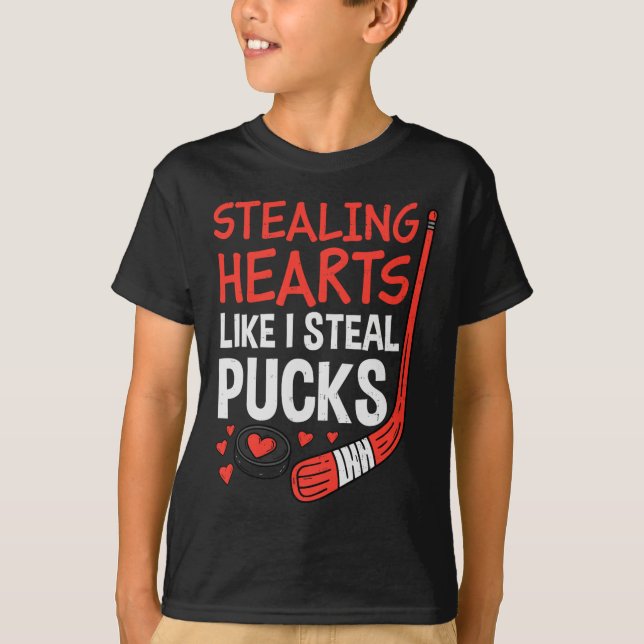 Camiseta Stealing Hearts Stealing Pucks Hockey Valentines D (Anverso)
