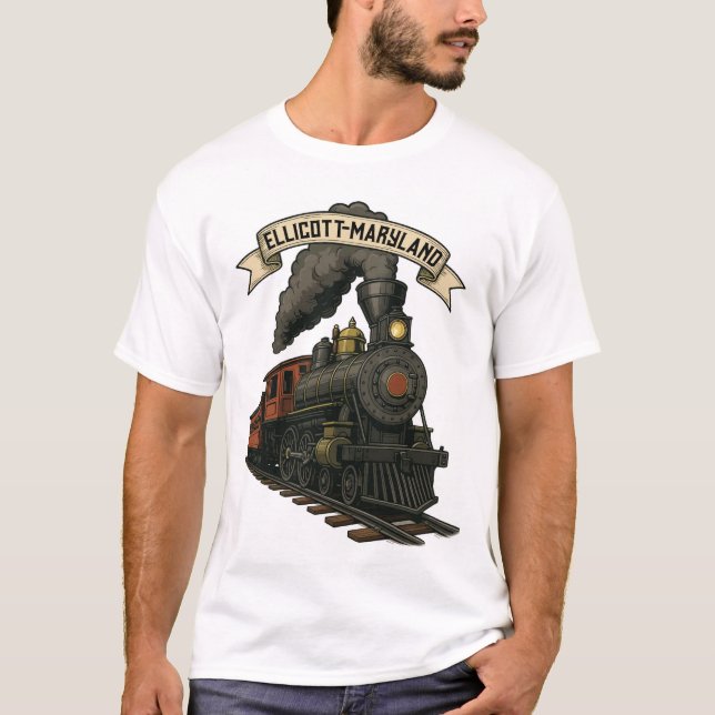 Camiseta Steam Train Locomotive of Ellicott Maryland (Anverso)