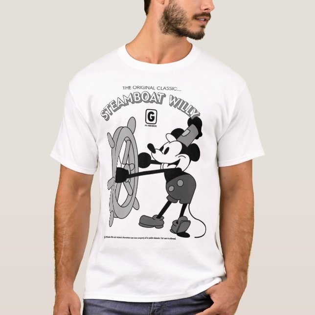 Camiseta Steamboat Willie Retro T-Shirt  (Anverso)