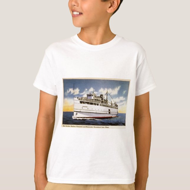 Camiseta Steamer Naushon, Nantucket Steamboat Line, Mass. (Anverso)
