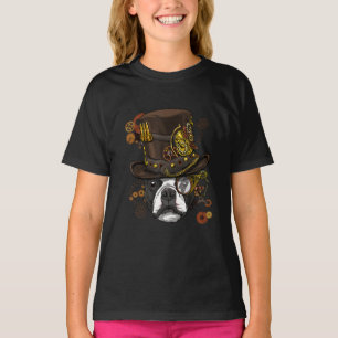 Camiseta Steampunk Boston Terrier Dog Shirt Steampunk Lover